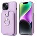 K-Lion for iPhone 14 Pro Max 2022 6.7 inch Style Organ Card Slots Leather Case PU Leather + Soft TPU Cash Pocket 360Â° Rotatable Metal Ring Holder Kickstand Camera Protection Shockproof Case Purple