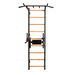 BenchK 722 Black wall bars with fixed steel 6-grip pull-up bar and dip bar with back support