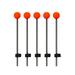 5 Pieces Ice Fishing Rod Top Tip Metal Lightweight Strong Durable Easy Using Red Small