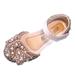 Little Boots Fashion Spring And Summer Girls Dance Shoes Princess Dress Performance Shoes Flat Bottom Light Pearl Sequin Round Toe Breathable And Comfortable