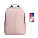 FINPAC Laptop Backpack Casual Daypack with USB Port for Travel School Work (Pink)