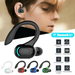 Dsseng Wireless Bluetooth 5.1 Earpiece Headset Wireless Earbuds Earphones Stereo Headphones Ear Hook NEW(Black)