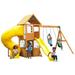 KidKraft Castlewood Wooden Swing Set / Playset with Clubhouse Mailbox Slide and Play Kitchen