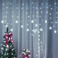 Rosnek LED Big Snowflake Curtain String Lights 96LEDs Flashing Snowflake Lights 8 Modes Window Hanging Lights Xmas Fairy Lights for Home Party Window Xmas Tree Decor 1/2/3/4/6Pcs