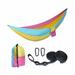 Camping Hammock Single & Double Portable Hammock Ultralight Nylon Parachute Hammocks with 2 Hanging Straps for Backpacking Travel Beach Camping Hiking Backyardï¼Œsky blue + yellow + pink F34066