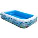 Intera Ocean Pattern Inflatable Kiddie Swimming Pool Giant-Size Swim Center for Summer Fun Outdoor Kids/Family Activity