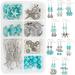 1Box DIY 10Pair Ocean Beach Theme Turquoise Earring Making Kit Starfish Crab Mermaid Jewelry Making Supplies Beading Starter Kits