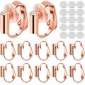 16pcs Clip-on Earring Converter Brass Earring Clip Backs Earring Components Findings and 16pcs Soft Earring Pads for Non-Pierced Ears Party Gifts Rose Golden