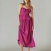Lucky Brand Poplin Cutout Maxi Dress - Women's Clothing Dresses Maxi Dress in Hollyhock, Size 2XL