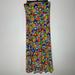 Lularoe Skirts | Lularoe Multicolored Floral Fold-Over Waist Maxi Skirt Size Medium | Color: Blue/Green | Size: M