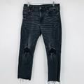 American Eagle Outfitters Jeans | American Eagle Outfitters Men's Skinny Distressed Jeans Black Size 32 | Color: Black | Size: 32
