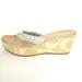 Coach Shoes | Coach Thong Sandals Wedge Heel | Color: Cream/Silver | Size: 9