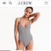 J. Crew Swim | J Crew Lace-Up Back One Piece Swimsuit In Black And White Gingham, Size 2 | Color: Black/White | Size: 2