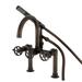 Kingston Brass Webb Triple Handle Deck Mounted Clawfoot tub faucet w/ Handshower | 15.31 H x 6.94 W in | Wayfair AE8105RKX