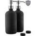 menggutong Glass Soap & Lotion Dispenser Glass in Black | 8.5 H x 3 W x 3 D in | Wayfair 28420B7I86O29VSAZ3