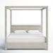 Joss & Main Herma Canopy Bed Upholstered/Linen in Brown | 87 H x 85 W x 85 D in | Wayfair BEFEF3BC19054438A2EC6454453DAFE4