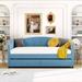 Mercer41 Lalaine Twin Storage Platform Bed Upholstered/Velvet in Blue | 36.88 H x 42.47 W x 81.07 D in | Wayfair 5AD8122CF1D443F9B4289A8366D927B6