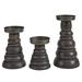 Bungalow Rose Farmhouse Pillar Holders - Set of 3 in Gray | 9 H x 5 W x 5 D in | Wayfair F02BB79EEBF449018661EA5D36C67A6C