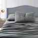 Sweet Home Collection Hanaa Super Soft Crinkled 4 Piece Bed Sheet Set Microfiber/Polyester in Gray | Full | Wayfair CRK-SHT-GRY-F