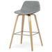 Corrigan Studio® Kooper Bentwood Counter Height Stool Set of 2 Upholstered/Metal in Gray | 36.6 H x 20.7 W x 21.1 D in | Wayfair