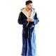 MTFBQ Mens Robes Polar Fleece Dressing Gown With Hood Extra Warm Sleepwear Gown Plush Fluffy Big And Tall House Coats Pajamas (Color : Blue long, Size : XXL-114cm)
