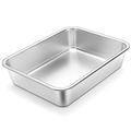 Homikit Lasagna Baking Pan, 9 x 13 Inches Stainless Steel Deep Baking Dish, Large Metal Roasting Tray Pan for Oven Toasting Turkey Cooking Casserole, Rust free & Heavy Duty, Nonstick & Dishwasher Safe