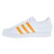 adidas Mens Superstar Faux Leather Trainers Casual and Fashion Sneakers, White/Orange, 8 UK