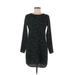 Tildon Casual Dress - Shift Crew Neck Long sleeves: Black Dresses - Women's Size X-Small