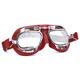 HDM Halcyon MK49 Leather Motorcycle Goggles for Open Face Helmets (Red Leather)