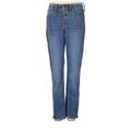 Madewell Jeans - High Rise Straight Leg Boyfriend: Blue Bottoms - Women's Size 25 - Medium Wash