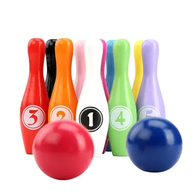 Jeu de bowling numérique coloré en bois pour enfants sports d'intérieur et d'extérieur jouet pour