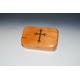 Wooden Trinket Box With Engraved Cross On Cherry - Handmade Wood By Burlwoodbox Religious Gift