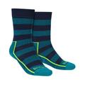 Bridgedale - Mens Hiking Lightweight Merino Socks - Petrol / Navy - Blue Merino Wool - Size UK 9-11