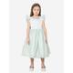 IAMe Girls Ruffle Detail A Line Dress In Green Size 8 Yrs