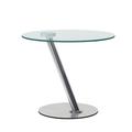 Chintaly Imports Glass Pedestal End Table Stainless Steel/Glass in Gray | 20.52 H x 24.02 W x 24.02 D in | Wayfair 8643-LT