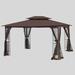 R&M Furniture 13 Ft. W x 10 Ft. D Iron Patio Gazebo Hardtop/Iron/Metal in Brown | 108.65 H x 157.46 W x 118 D in | Wayfair HYY-W41933760-23419