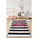 Black;pink;white Rectangle 4'11" x 7'10" Area Rug - East Urban Home Briarwick Machine Made Power Loomed Cotton Area Rug in White/Black/Pink 94.0 x 59.0 x 0.31 in black/pink/whiteCotton | Wayfair