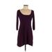 Express Casual Dress - A-Line: Purple Print Dresses - Women's Size X-Small