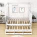 Latitude Run® Ottwin Queen Size 3 Drawers Canopy Platform Bed w/ Trundle Wood in White | 78 H x 62 W x 82 D in | Wayfair