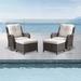 Wildon Home® Bonia Makennah Swivel Reclining Patio Chair w/ Cushions & Ottoman Wicker/Rattan in Gray | 35 H x 30.7 W x 32 D in | Wayfair
