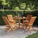 vidaXL 5 Piece Folding Patio Dining Set Solid Wood Teak