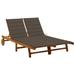 Aibecy 2-Person Patio Sun Lounger with Cushions Solid Acacia Wood