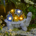 Garden Statues Waterproof Solar Turtle Statue with 7 LED Lights Halloween Outdoor Ornament Solar Halloween Lights Figurines Statue for Gift Yard Ornament