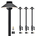 Gardenreet Brass Pathway Lights Black Low Voltage LED Landscape Path Lights 12V Outdoor Waterproof Landscape Lighting(Hat) for Walkway Garden Yard with 3W 2700K LED G4 Bulb(4 Pack)