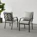 Crosley Furniture Otto 19 Metal Outdoor Dining Chair in Gray/Black (Set of 2)