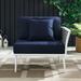 Modway Stance Outdoor Patio Aluminum Right-Facing Armchair in White Navy