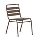Flash Furniture Lila Commercial Bronze Metal Indoor-Outdoor Restaurant Stack Chair with Metal Triple Slat Back
