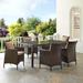 Modway Conduit 7 Piece Outdoor Patio Wicker Rattan Dining Set in Brown Mocha