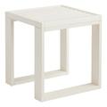 Linon Capers Outdoor Acacia Wood Side Table with Slatted Top in White
