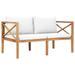 vidaXL 2-Seater Patio Bench Loveseat Chair Sofa with Cushions Solid Wood Teak